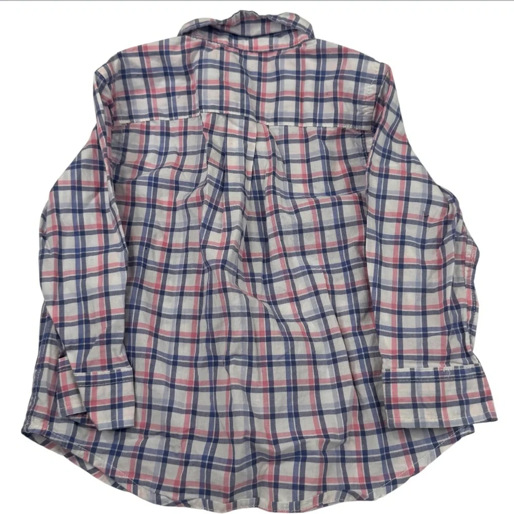 Ralph Lauren Baby Shirt Boy's Size 9M Cotton White Plaid Easter Plaid Button Up